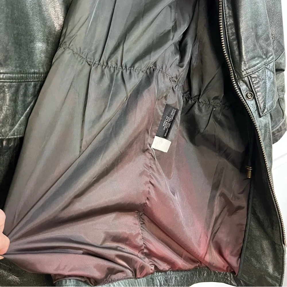 Vintage 1985 Wilsons Leather | Dark Green Parka Jacket | Men’s L (23” Chest) VTG - Picture 13 of 13